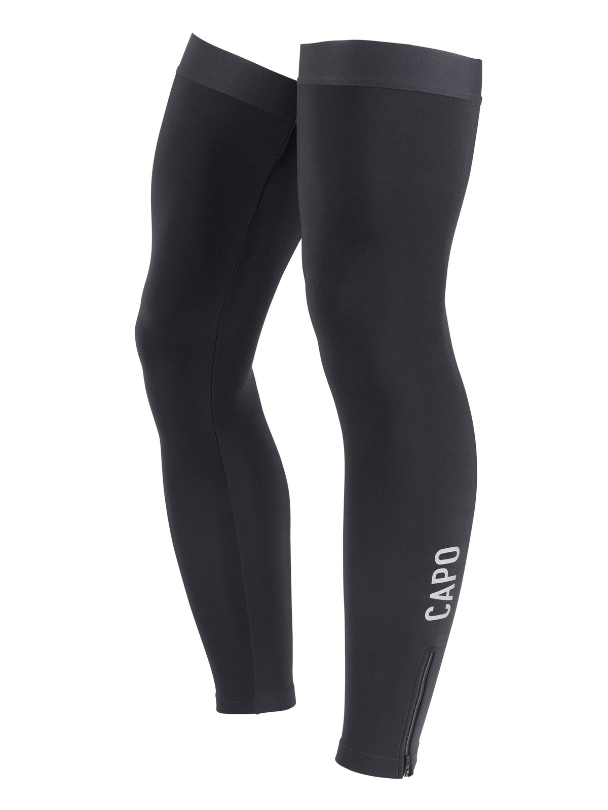 Black Roubaix leg warmers with CAPO logo on calf