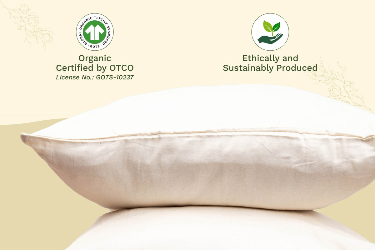 Pure white sateen pillowcase, single rectangular sham stacked with another