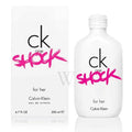 White CK One Shock for her EDT spray bottle with pink “shock” logo