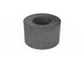 Dark gray cylinder concrete fire pit with round open top