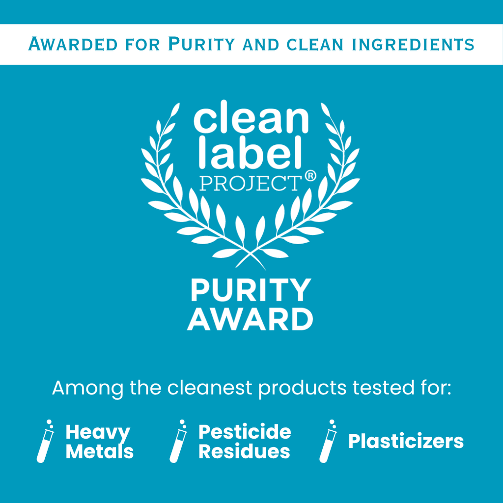 Holle goat milk toddler drink “Clean Label Project” Purity Award badge.