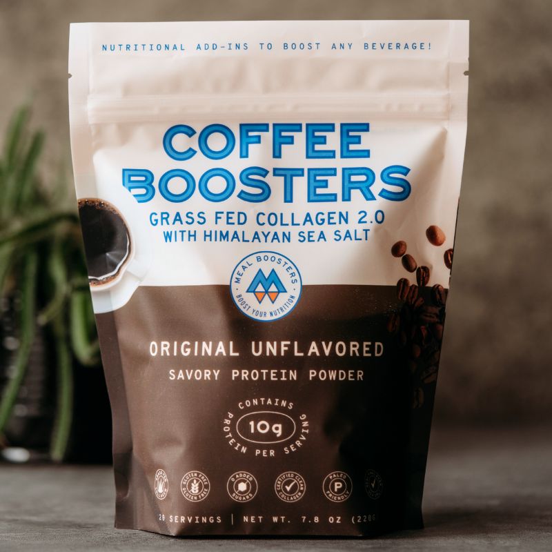 Unflavored collagen electrolyte coffee booster powder pouch, original flavor, 10g protein