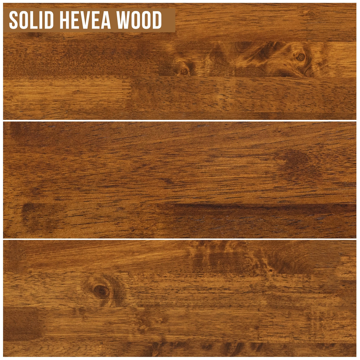 Honey-brown solid wood plank with natural grain and knots