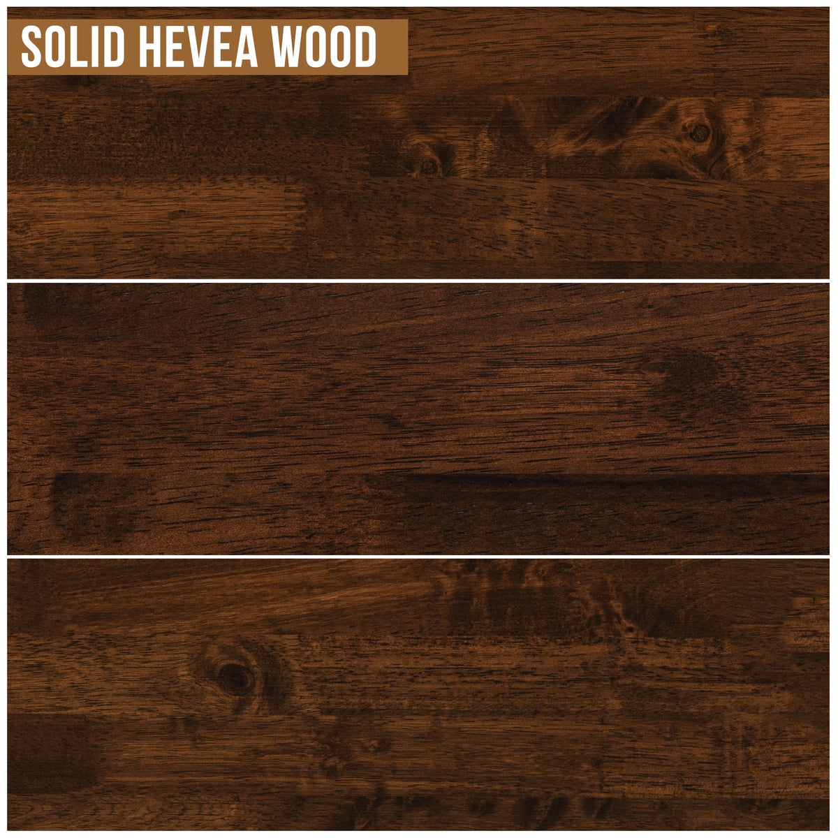 Warm brown solid wood grain finish for bed frame surface