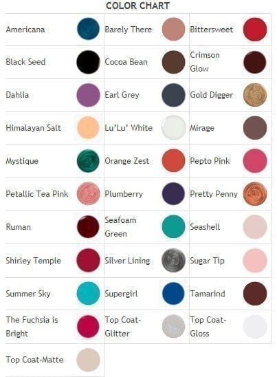 Eid gift set color chart with nail polish shade swatches