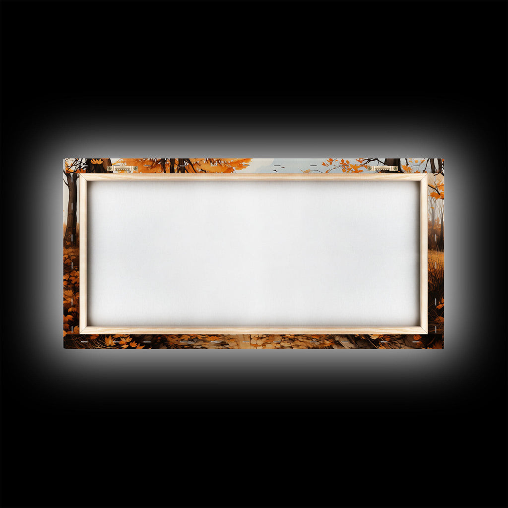 Framed canvas back with a white center panel and visible fabric weave