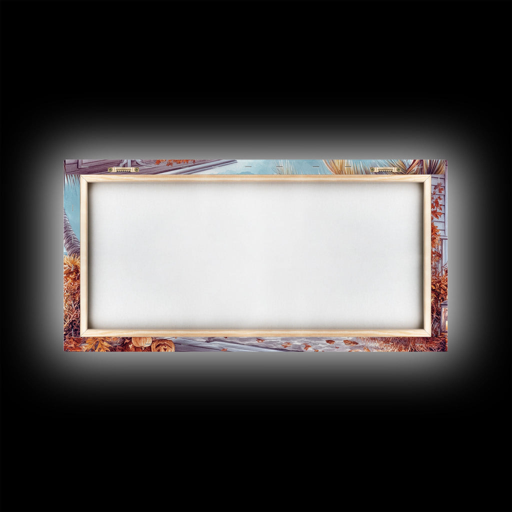 Framed canvas print with blank center insert