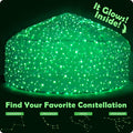 Glowing green constellation inflatable dome with starry LED-style lights