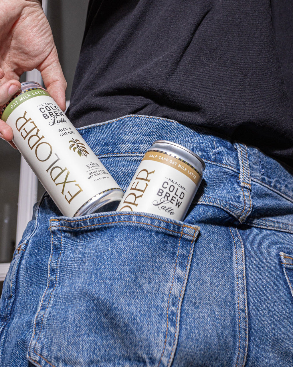 Cold Brew Oat Latte can with pull-tab top, rich and creamy label