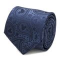 Navy paisley men's tie with Mickey Mouse icon pattern