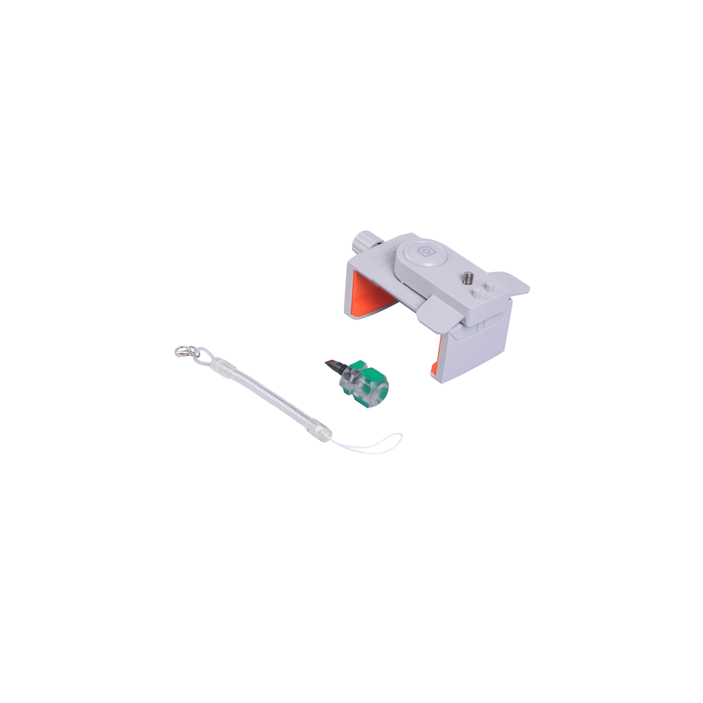 White switch module with orange indicator, plus cable and small connector parts
