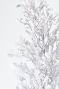 Faux flocked twig bundle with white-silver frosted branches, dense textured twigs