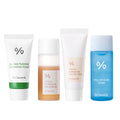 4-piece hydrating skincare mini kit with foam, essence, cream, toner