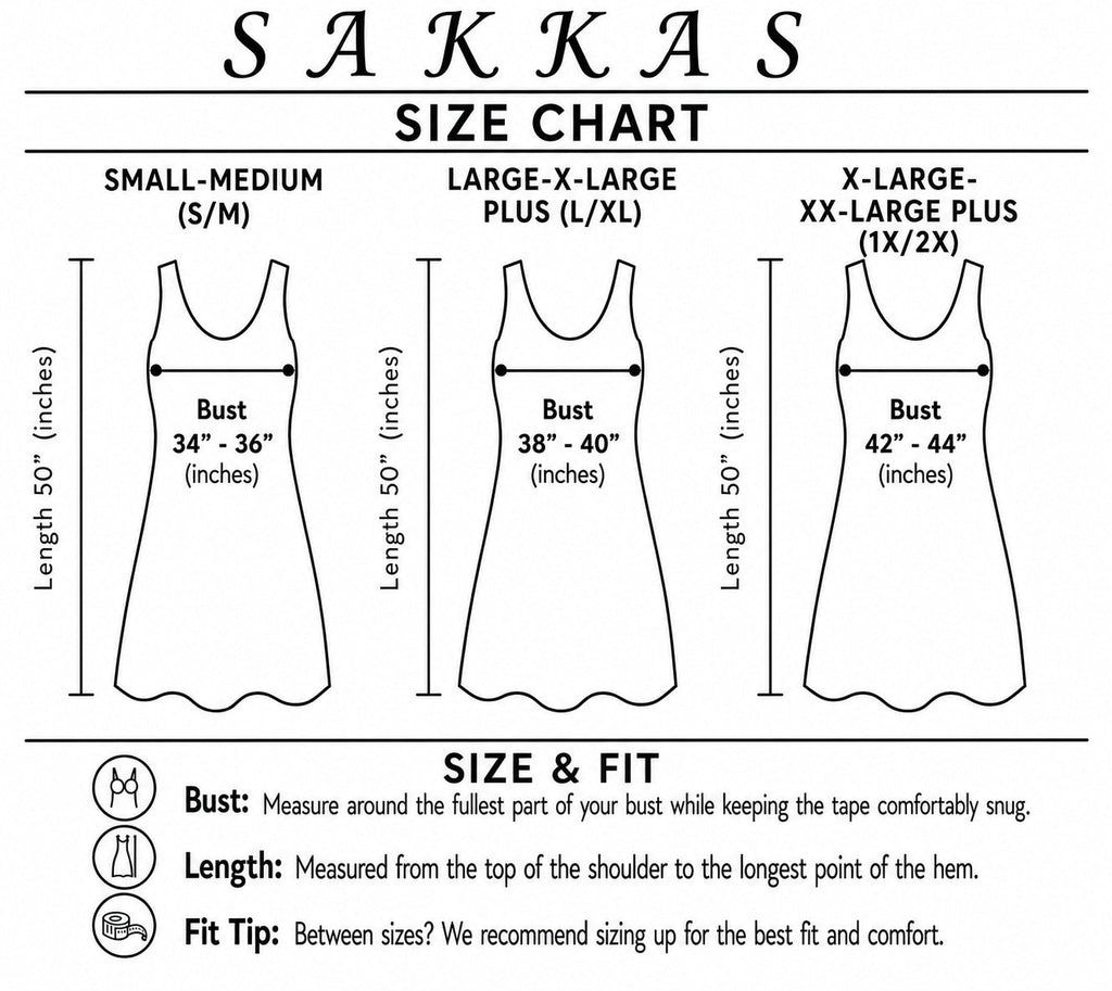 Size and fit chart for cap sleeve caftan long embroidered stonewashed dress
