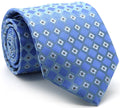 Blue checkered diamond tie with small light gray square motifs