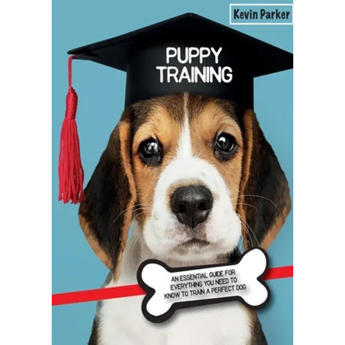 Puppy training paperback with beagle wearing graduation cap on cover