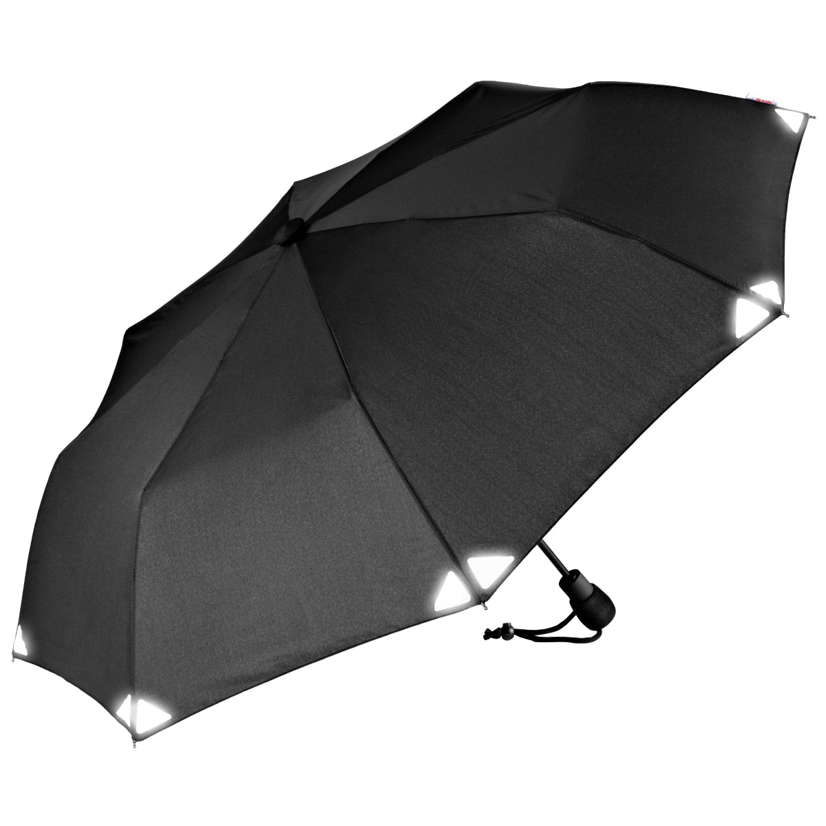 Black automatic hiking umbrella with vented canopy and push-button handle