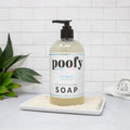 Poofy baby everything soap bottle with pump, naturally unscented, translucent amber