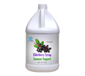 Elderberry syrup bottle, white 1-gallon jug with printed label
