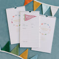 Celebration calendar set with March page and hanging tabs
