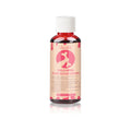 Halloween fake blood drops bottle with white cap and red liquid, front view