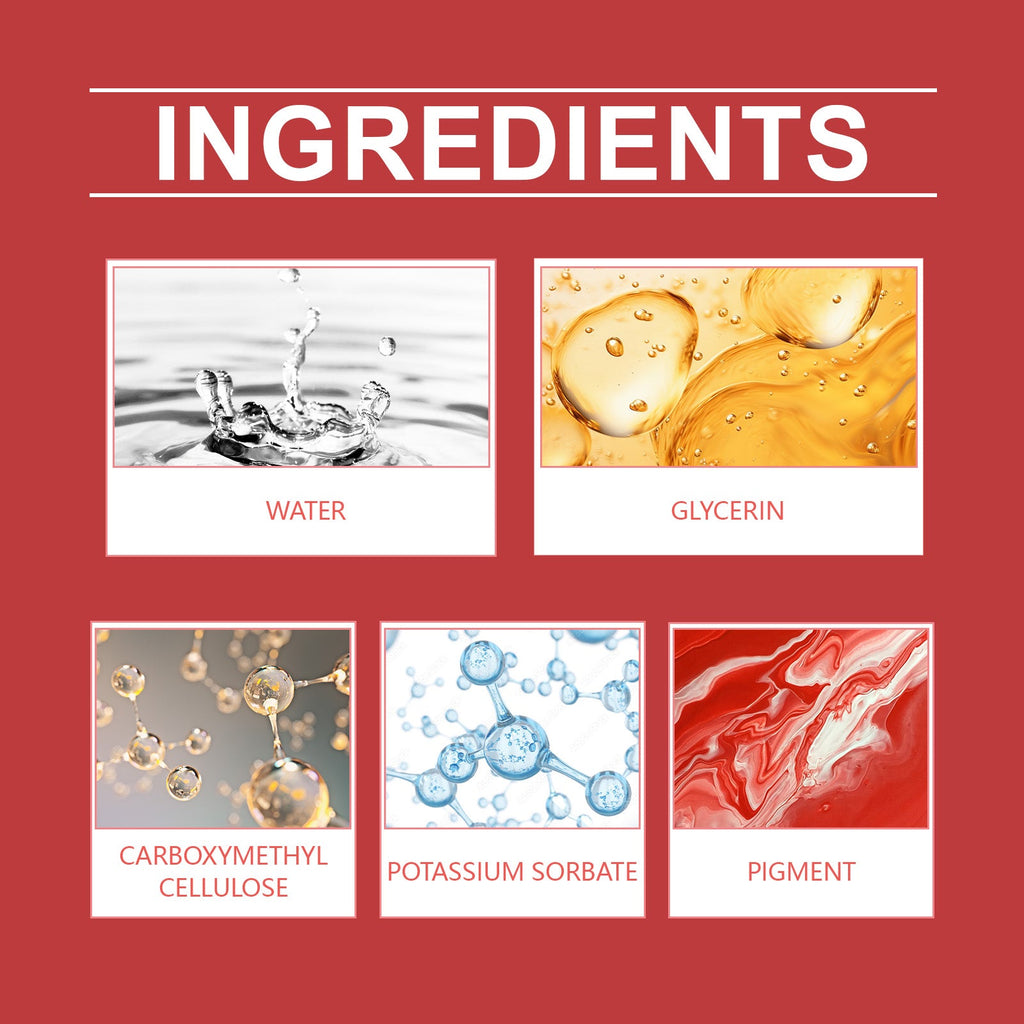 Ingredients panel for plasma spray makeup: water, glycerin, pigment, carbomethyl cellulose
