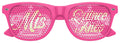 Pink party sunglasses with decorative patterned pink glitter lenses
