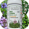 Bee lawn seed kit canister with green label for low maintenance bee lawn