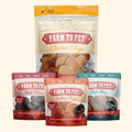 Chicken chips dog treat starter pack: Farm to Pet bag with snack pouches
