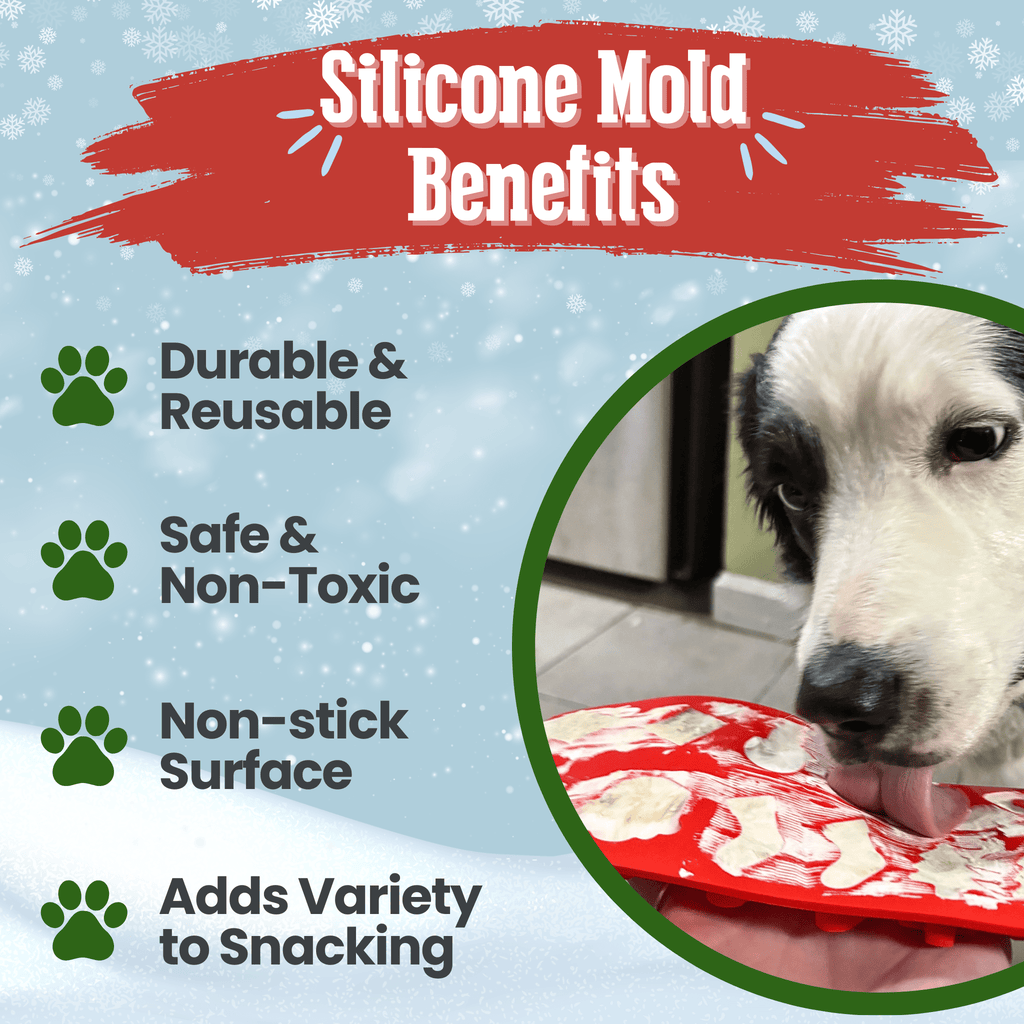 Orange silicone pet treat mold surface with paw and bone shapes