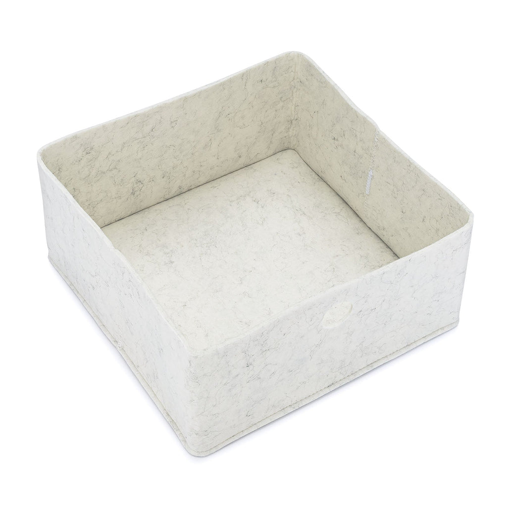 Felt drawer organizer, light beige felt storage bin with open top and flat base