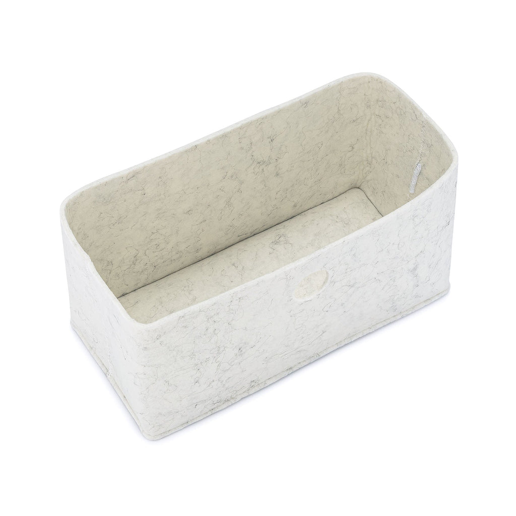Felt drawer organizer, light beige felt bin with open top and reinforced sides
