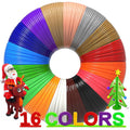 3D drawing pen filament refill set with 16 color strands