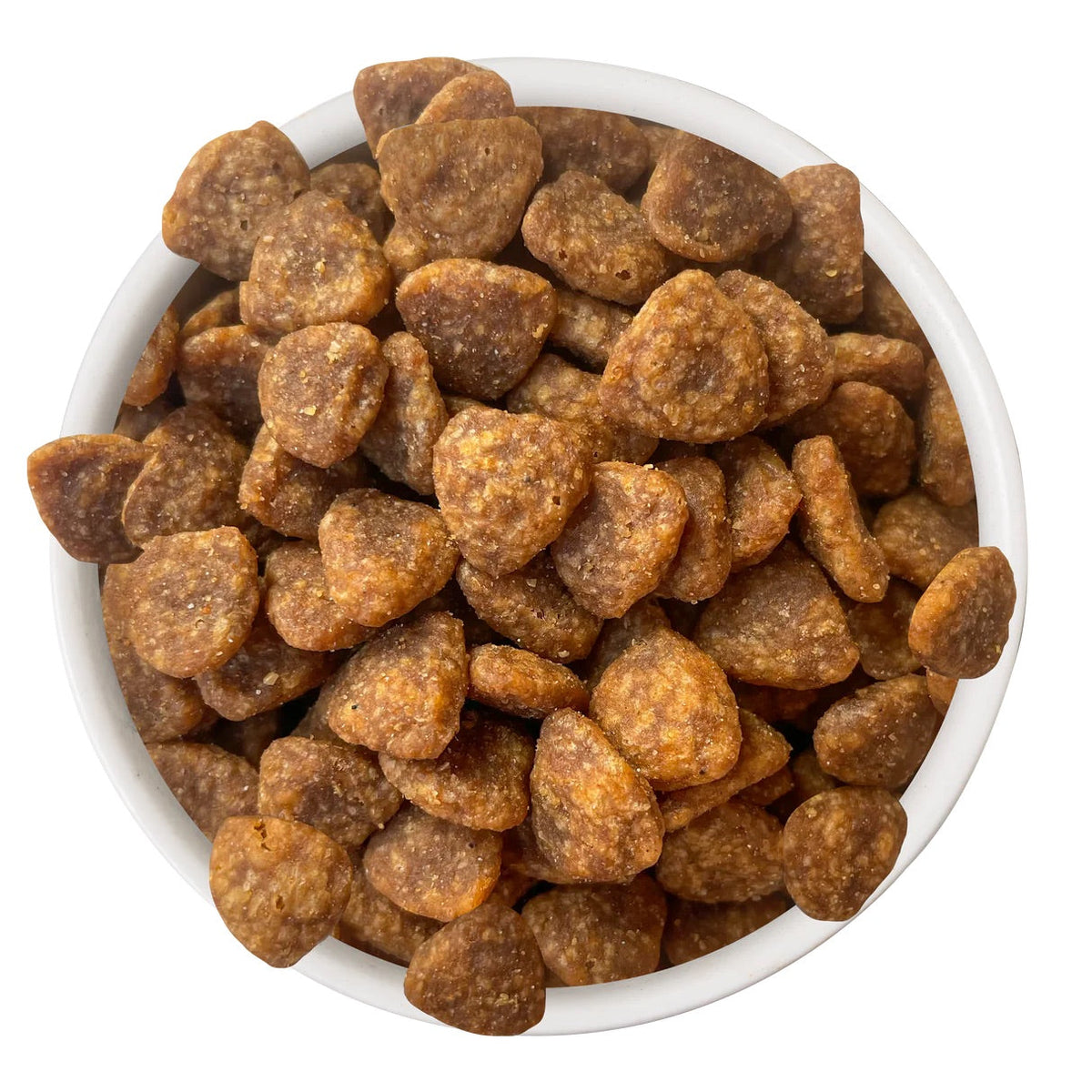 Bowl of chicken-flavored crunchy cat treats