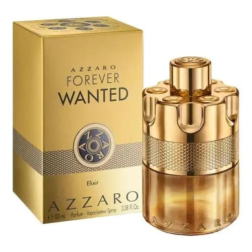 Men's Azzaro perfume spray set with gold bottle and matching product box