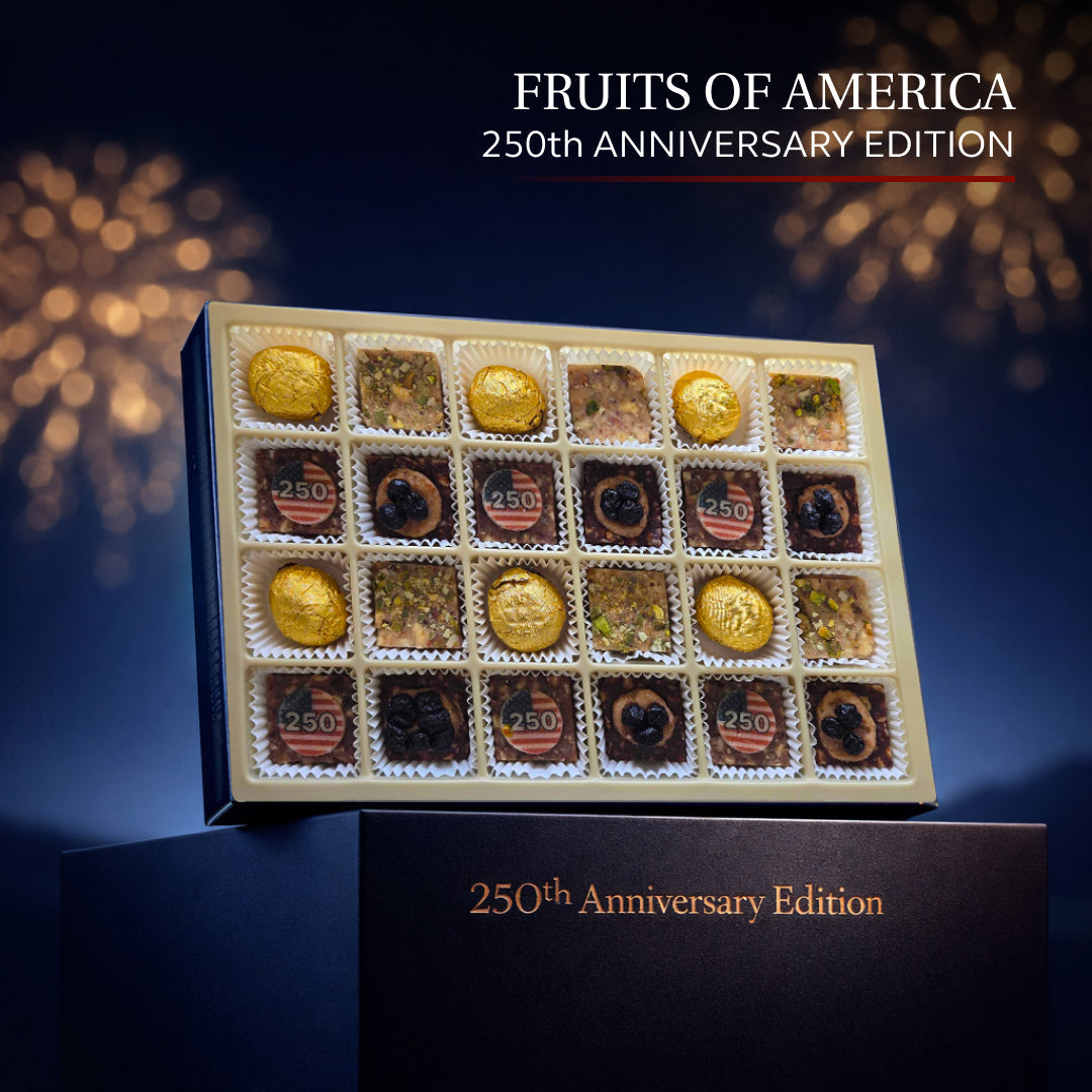 Grande 250th anniversary sweet box with assorted chocolate treat squares