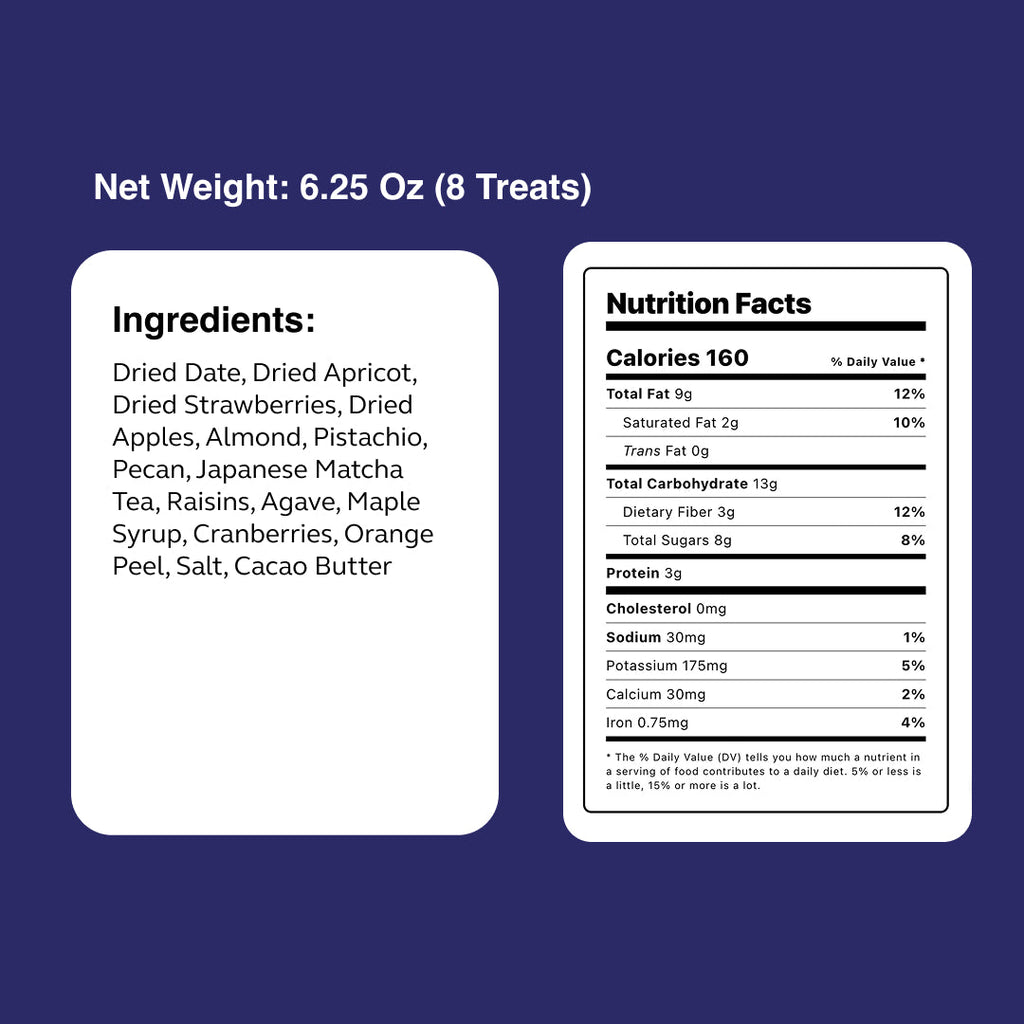 Packaging panel showing net weight, ingredients list, and nutrition facts
