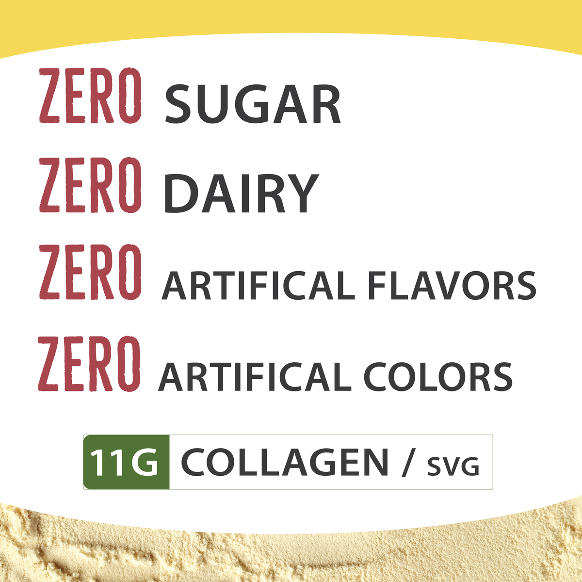 Zero sugar, zero dairy, zero artificial flavors collagen creamer with 11g collagen