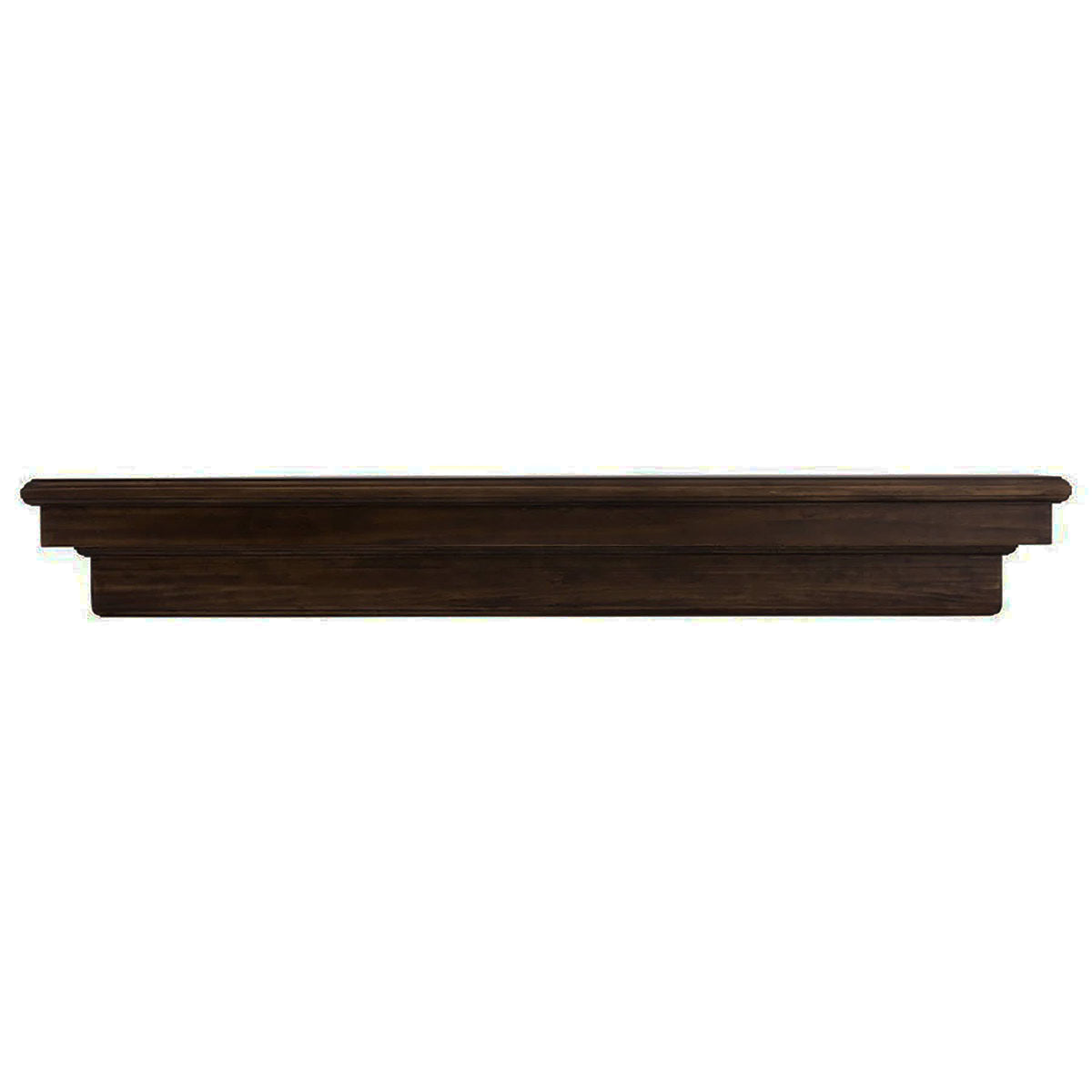 Real wood fireplace mantel shelf with corbel brackets, dark walnut finish