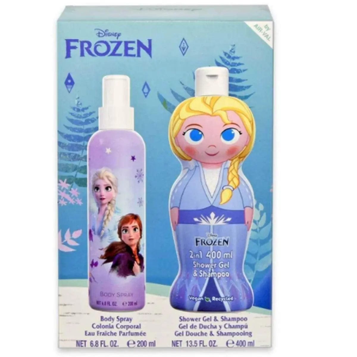 Frozen 2-piece body care set box featuring body spray and 2-in-1 shower gel