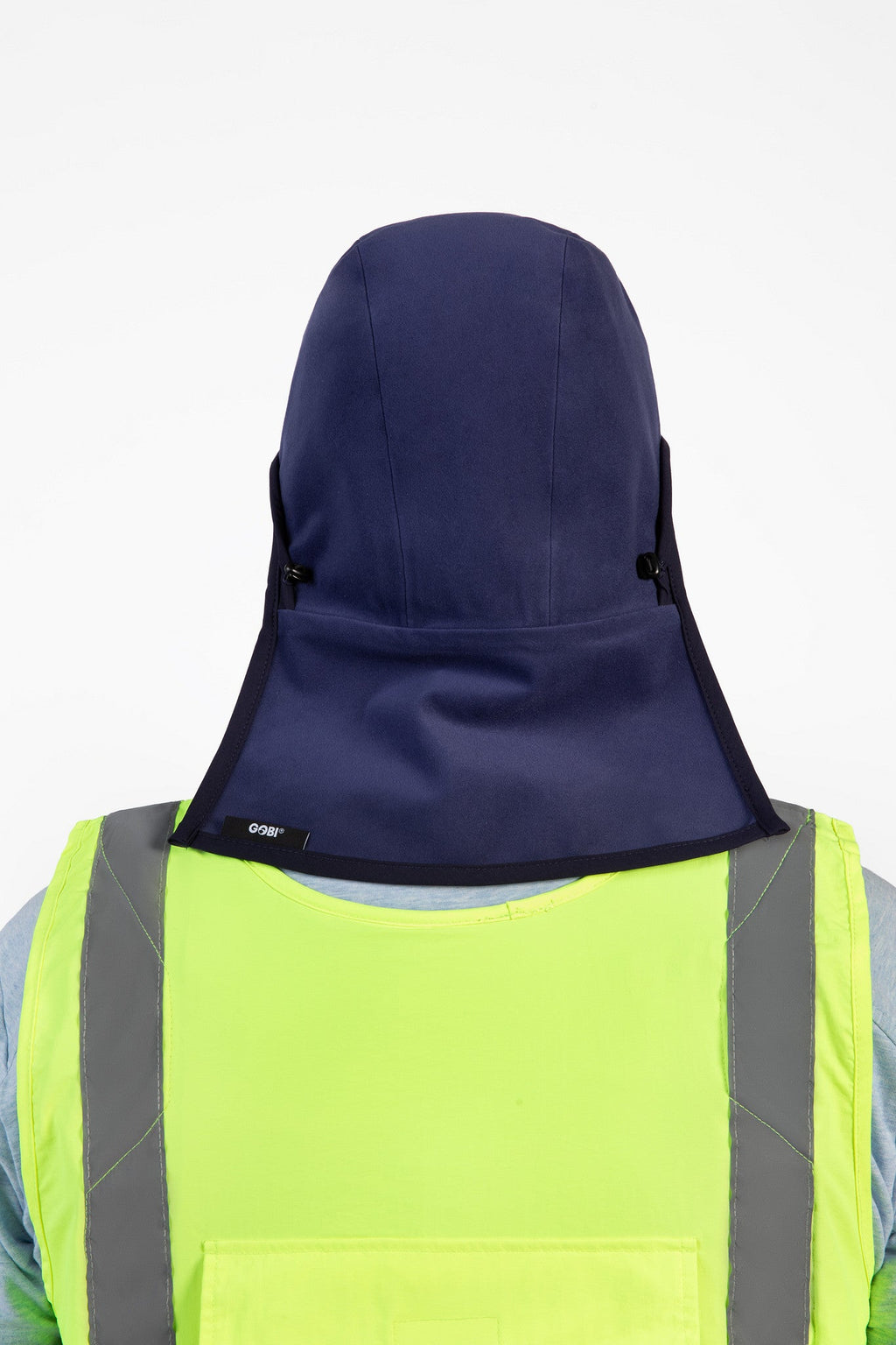 Azure cooling cap with long neck flap and side tie closures