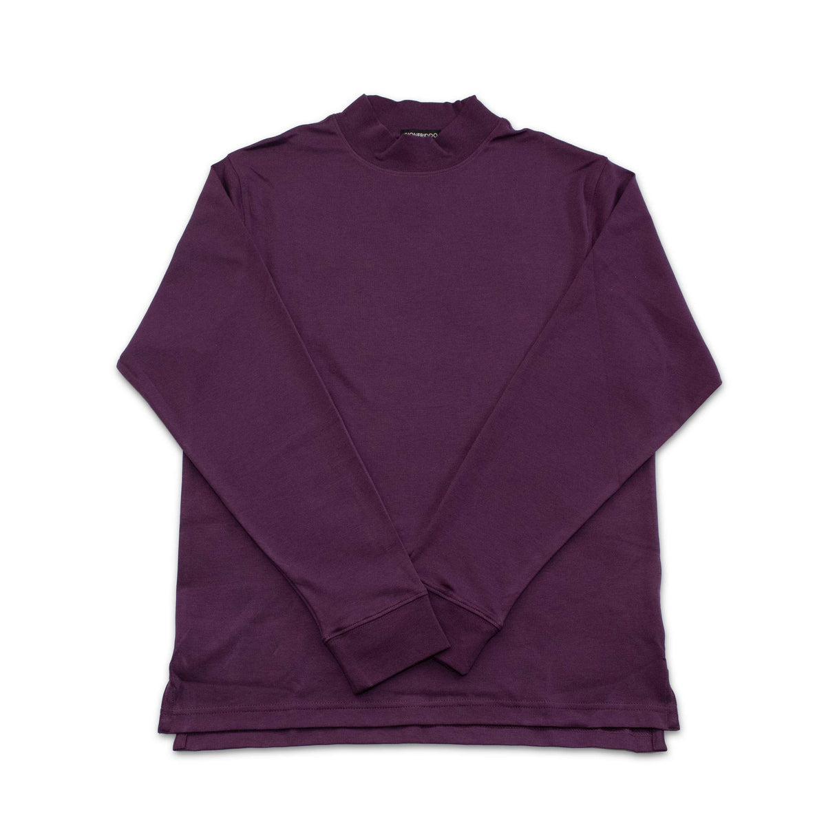 Grape mock neck long sleeve Pima cotton shirt