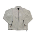 Light gray windstopper jacket, full-zip with stand collar and zip pockets.