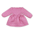 Pink girls winter coat with quilted heart pattern and long sleeves