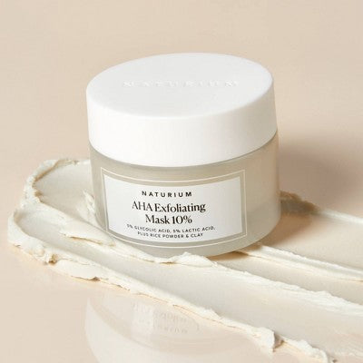Naturium AHA Exfoliating Mask jar with white lid and front label