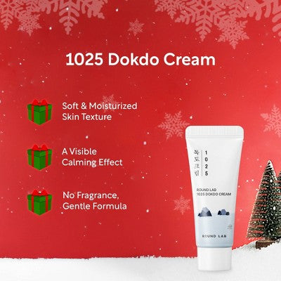 Round Lab Dokdo cream tube, white squeeze tube with blue label and cap