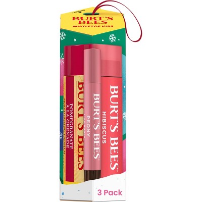 Burt's Bees 3-pack holiday lip balm gift set with Mistletoe Kiss tubes