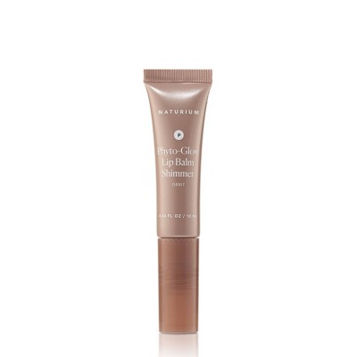 Shimmer lip balm in bronze tube with ribbed cap, labeled Naturium Phyto-Glow