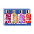 Hempz Sugar & Spice body lotion gift set with four mini bottles in blue box