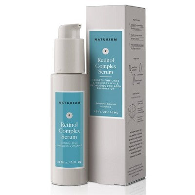 Naturium retinol complex serum bottle with matching product box